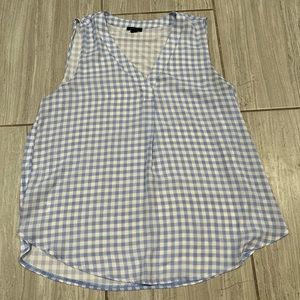 Ann Taylor Blue Gingham Blouse